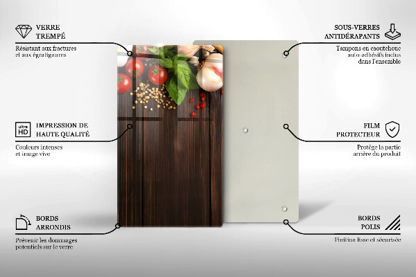 Skleněná deska do kuchyně Zelenina na stole