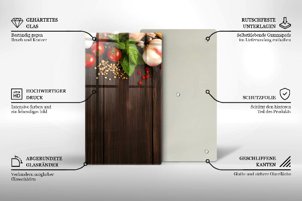 Skleněná deska do kuchyně Zelenina na stole