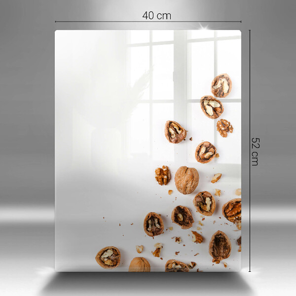 Skleněná deska do kuchyně Ořechy na bílém pozadí