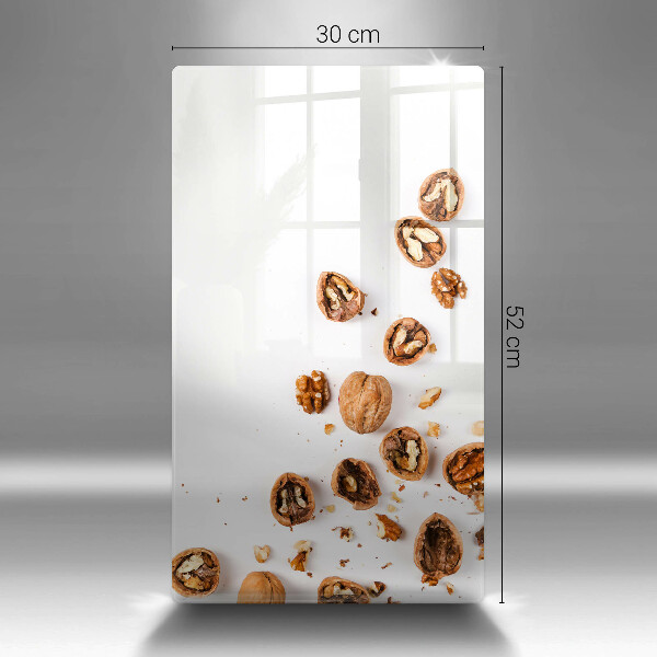Skleněná deska do kuchyně Ořechy na bílém pozadí