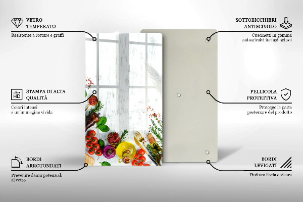 Skleněná deska do kuchyně Zelenina a koření