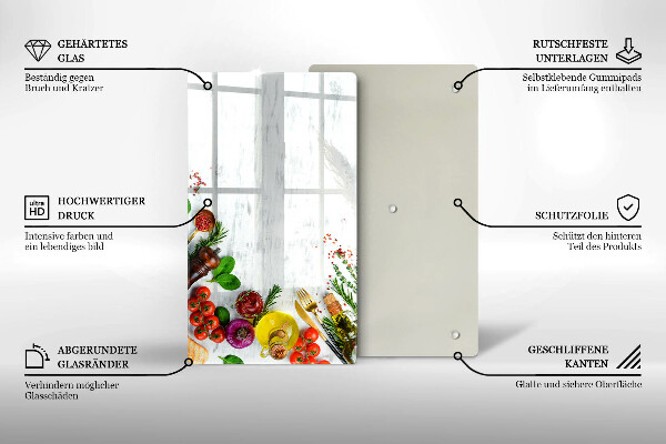 Skleněná deska do kuchyně Zelenina a koření