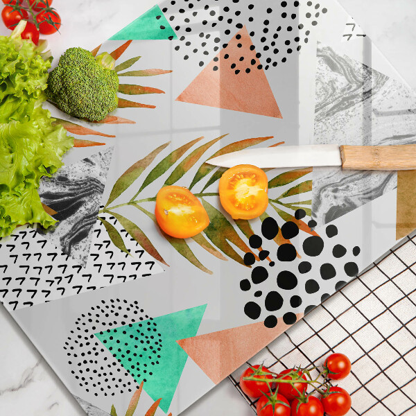 Skleněná deska do kuchyně Boho listy vzor