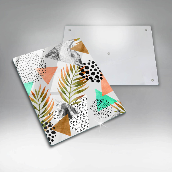 Skleněná deska do kuchyně Boho listy vzor