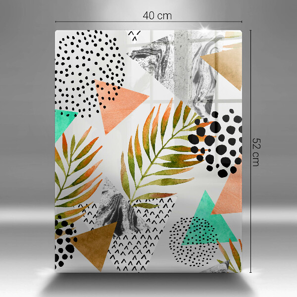 Skleněná deska do kuchyně Boho listy vzor