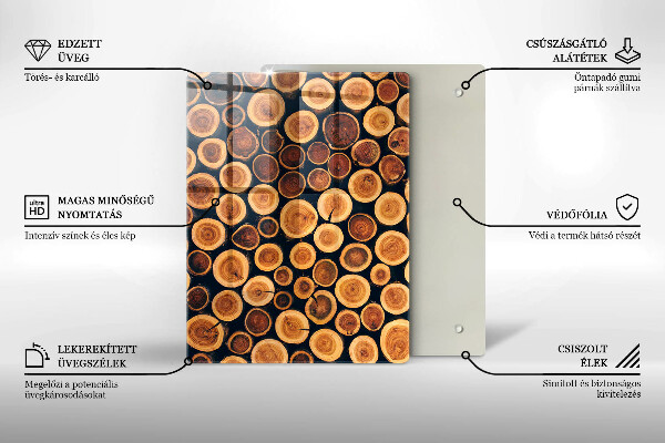Skleněná deska do kuchyně Boho listy vzor