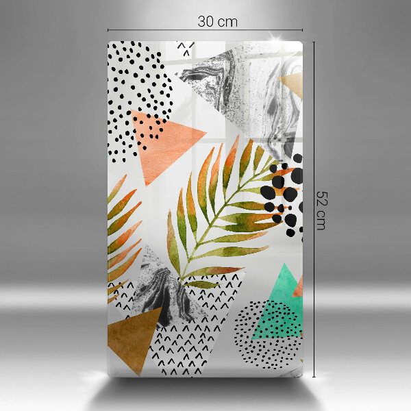 Skleněná deska do kuchyně Boho listy vzor