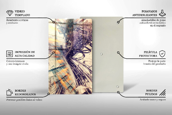 Skleněná krájecí deska Moderní kompozice