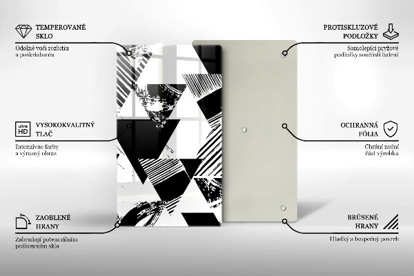 Skleněná krájecí deska Geometrické trojúhelníky