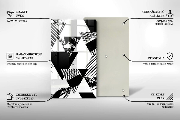 Skleněná krájecí deska Geometrické trojúhelníky