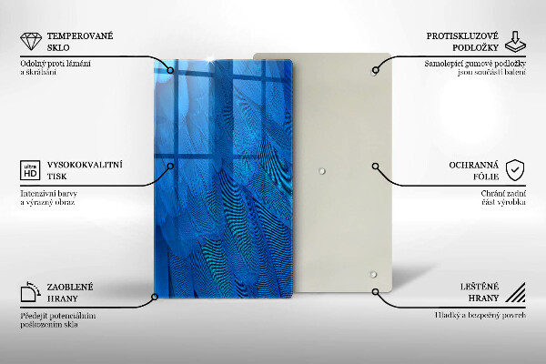 Skleněná deska do kuchyně Ptačí peří