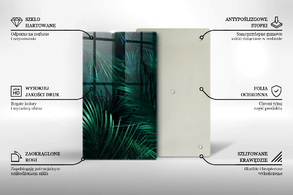 Skleněná krájecí deska Listy divoké džungle