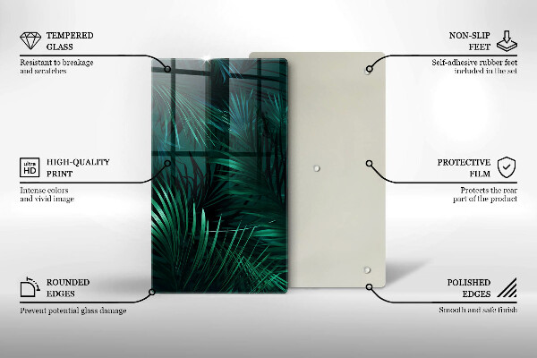 Skleněná krájecí deska Listy divoké džungle