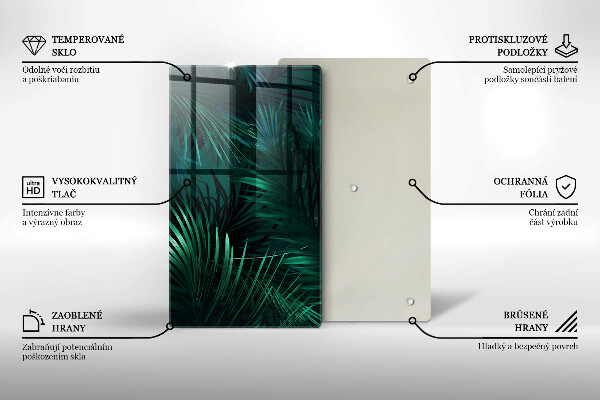 Skleněná krájecí deska Listy divoké džungle