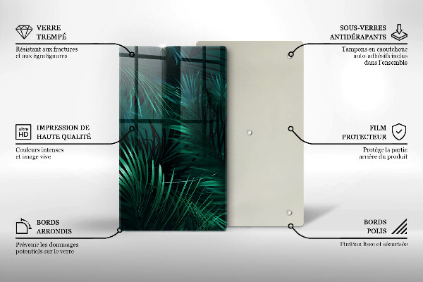 Skleněná krájecí deska Listy divoké džungle