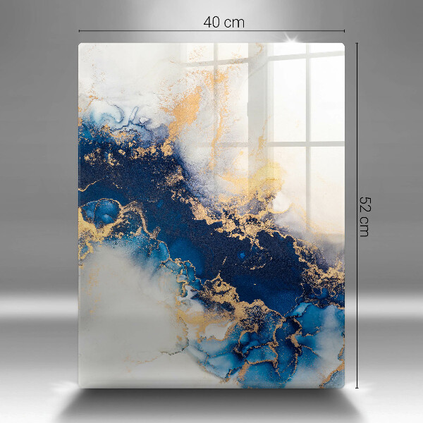 Skleněná krájecí deska Abstrakce s modrou