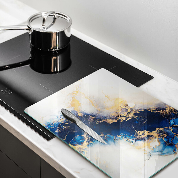 Skleněná krájecí deska Abstrakce s modrou