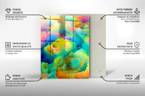 Skleněná krájecí deska Dekorativní listy se zlatem