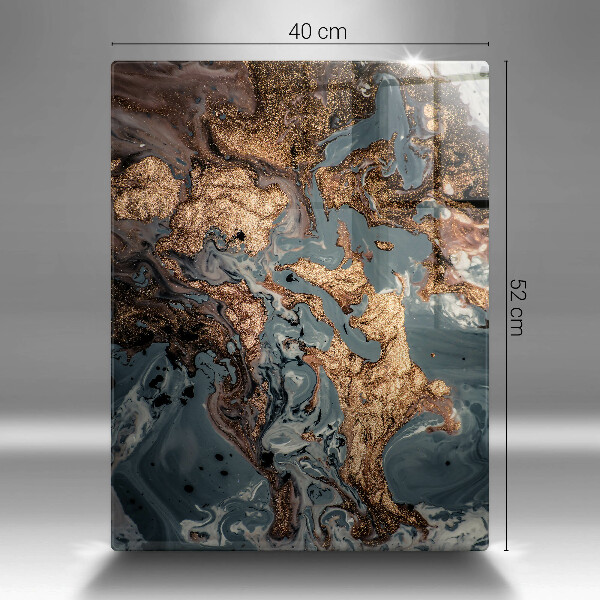 Skleněná deska do kuchyně Dekorativní kámen se zlatem