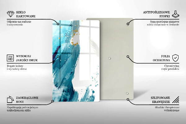 Skleněná deska do kuchyně Modré skvrny