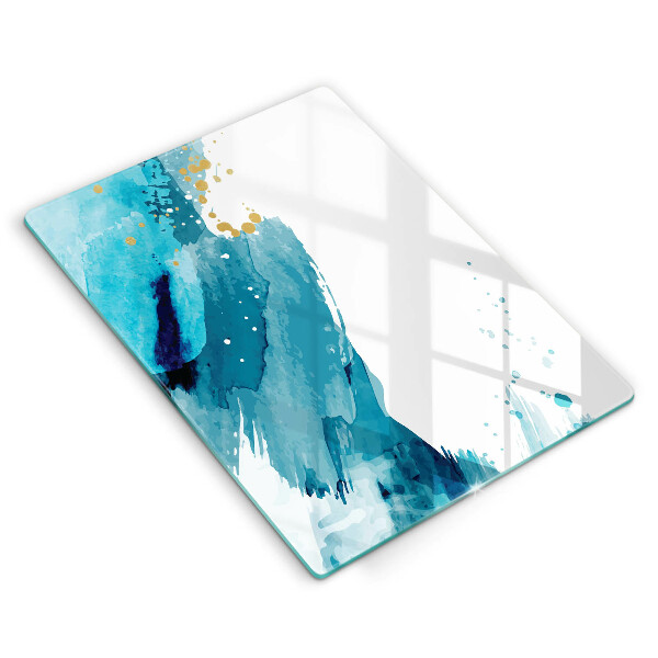 Skleněná deska do kuchyně Modré skvrny