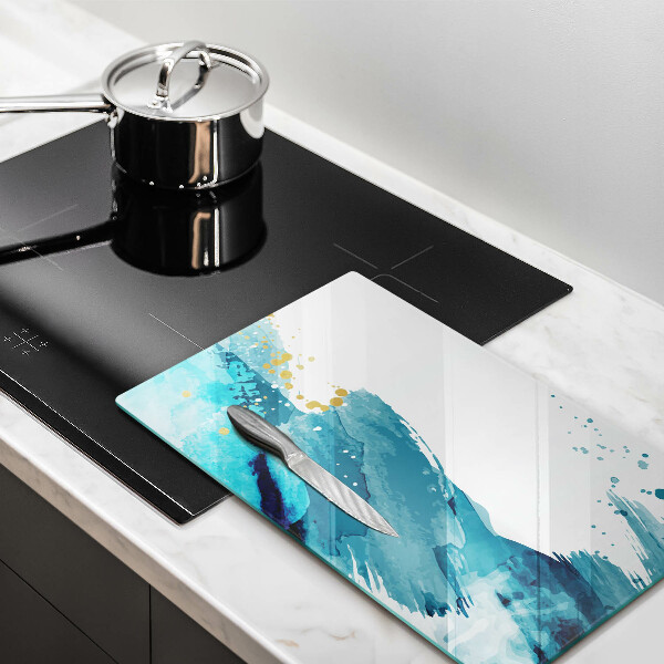 Skleněná deska do kuchyně Modré skvrny