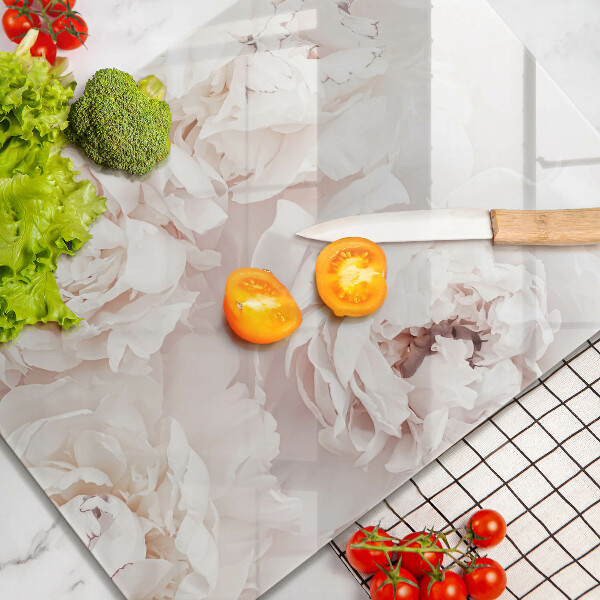 Skleněná deska do kuchyně Pastelové pivoňky