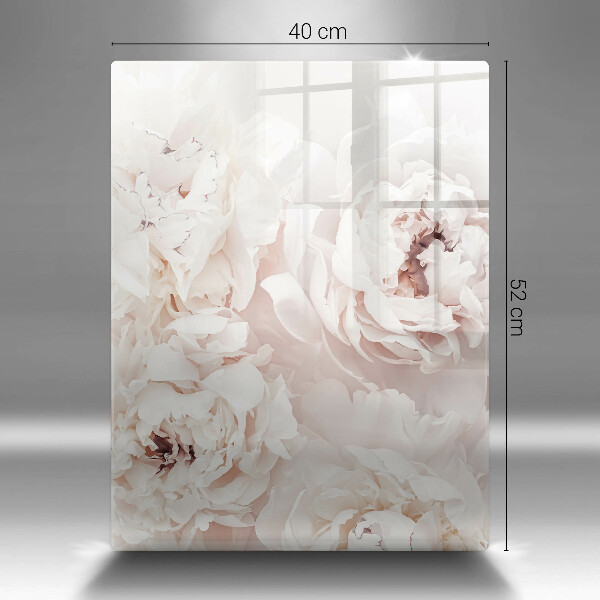 Skleněná deska do kuchyně Pastelové pivoňky