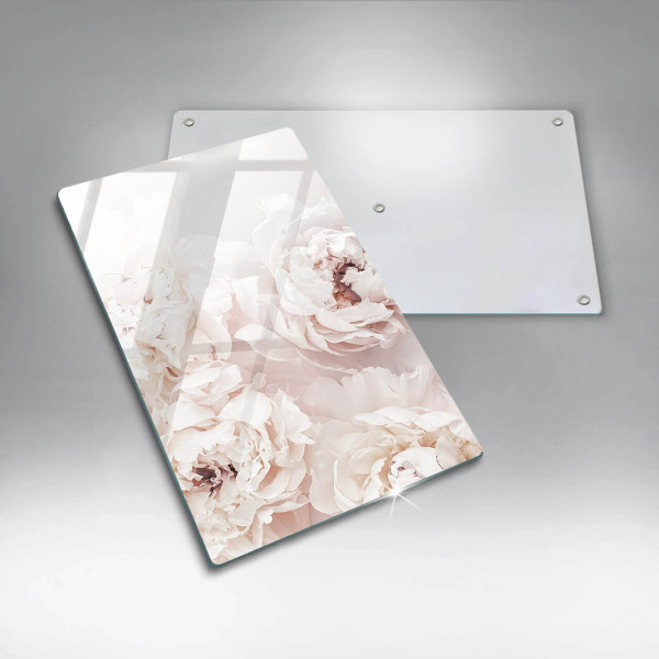 Skleněná deska do kuchyně Pastelové pivoňky