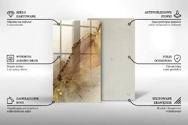 Skleněná deska do kuchyně Zlatá abstrakce