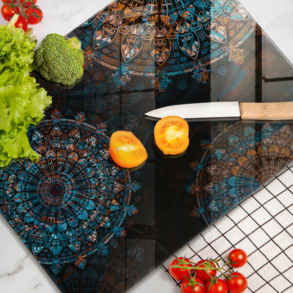 Skleněná deska do kuchyně Boho vintage kola