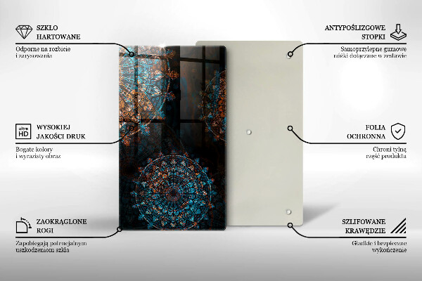 Skleněná deska do kuchyně Boho vintage kola