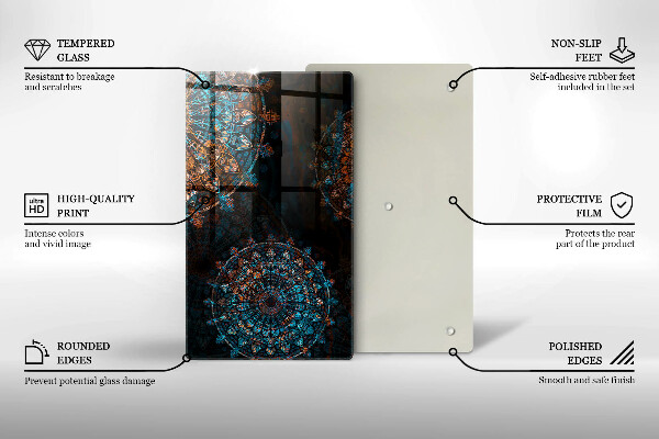 Skleněná deska do kuchyně Boho vintage kola