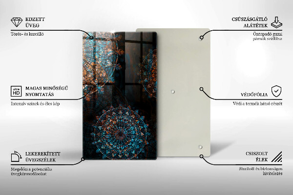 Skleněná deska do kuchyně Boho vintage kola