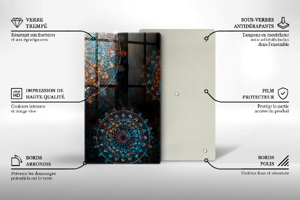 Skleněná deska do kuchyně Boho vintage kola