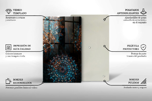 Skleněná deska do kuchyně Boho vintage kola