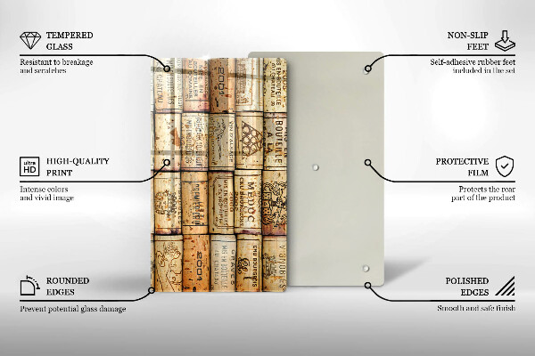 Skleněná deska do kuchyně Staré zátky od vína