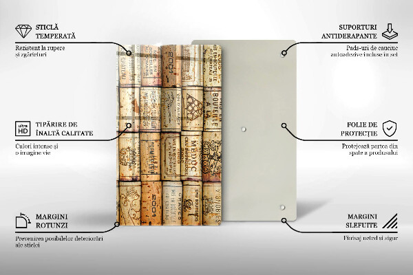 Skleněná deska do kuchyně Staré zátky od vína