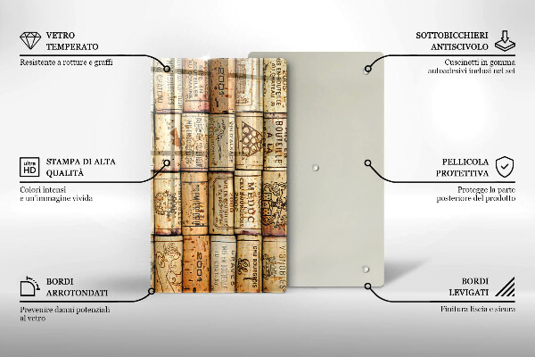 Skleněná deska do kuchyně Staré zátky od vína