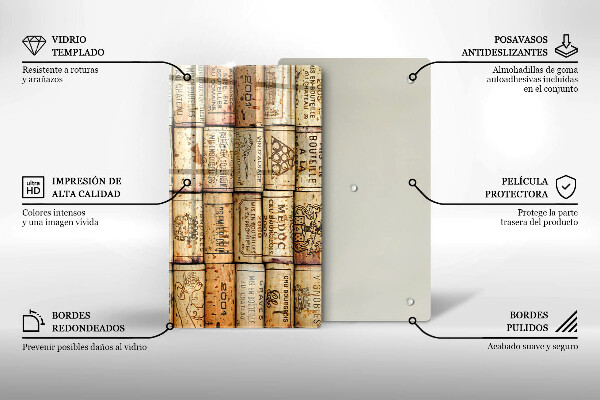 Skleněná deska do kuchyně Staré zátky od vína