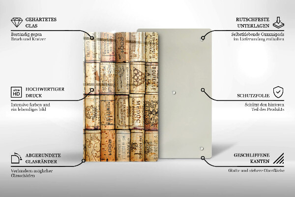 Skleněná deska do kuchyně Staré zátky od vína