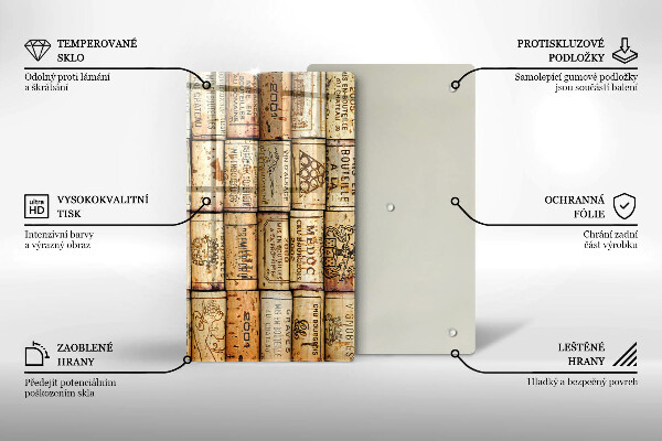 Skleněná deska do kuchyně Staré zátky od vína