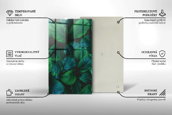 Skleněná deska do kuchyně Listy džungle