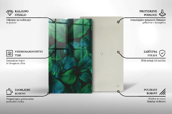 Skleněná deska do kuchyně Listy džungle