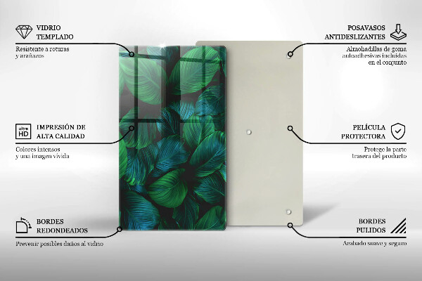 Skleněná deska do kuchyně Listy džungle