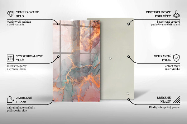 Skleněná deska do kuchyně Mramor se zlatem