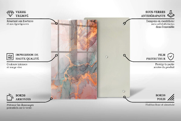 Skleněná deska do kuchyně Mramor se zlatem