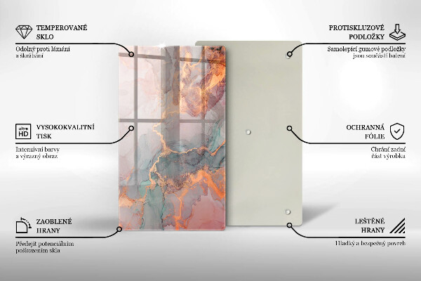 Skleněná deska do kuchyně Mramor se zlatem