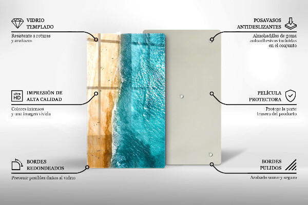 Skleněná deska do kuchyně Pláž pobřeží a moře