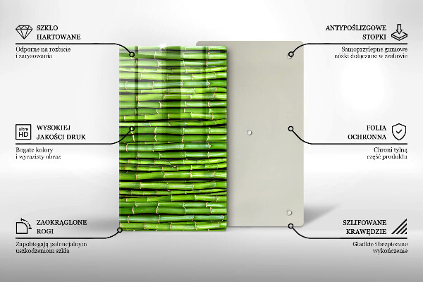 Skleněná deska do kuchyně Přírodní bambusy